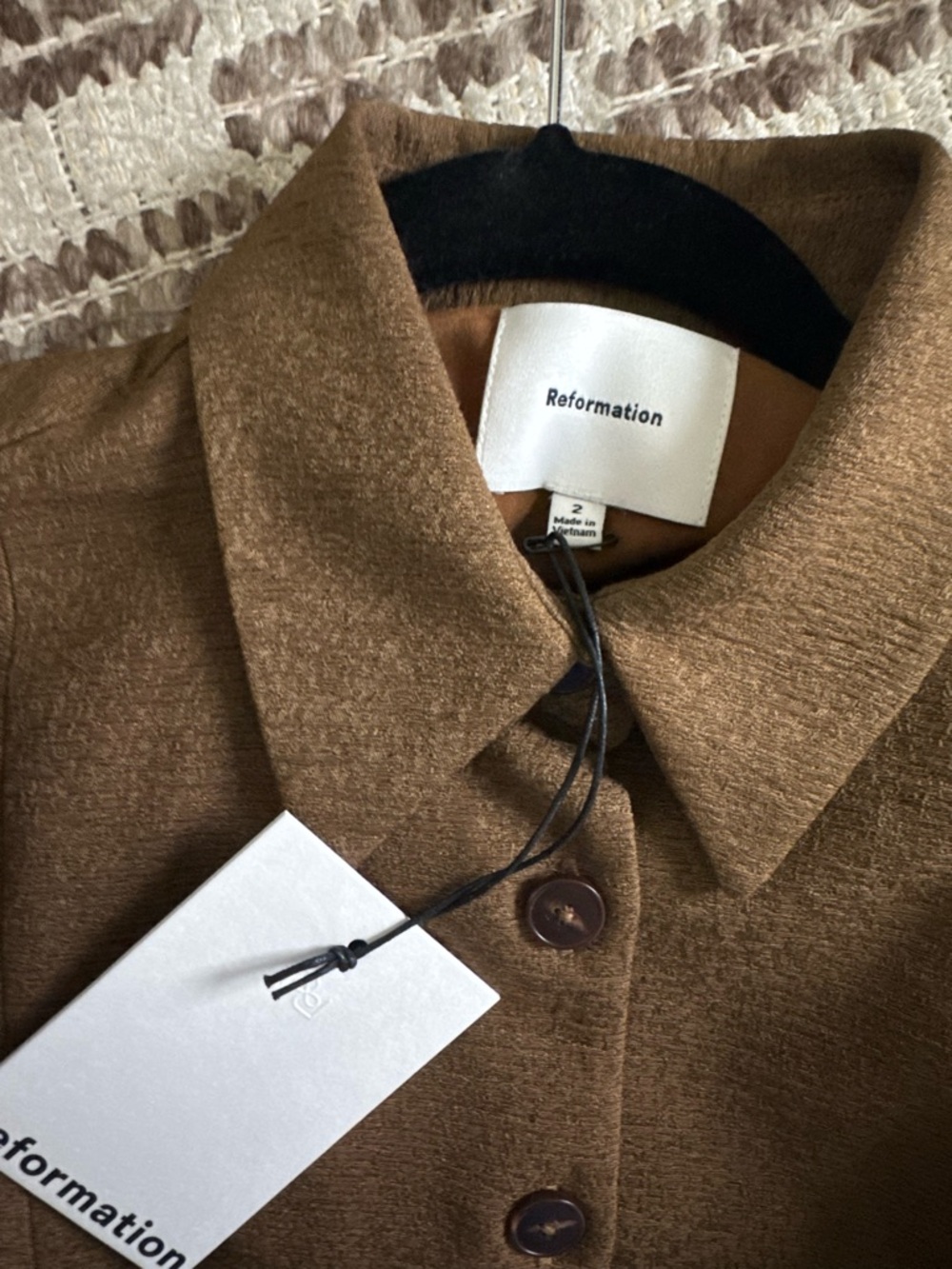 NWT Reformation Chloe Two-Piece Set in Chestnut Size 2 - Picture 7 of 14